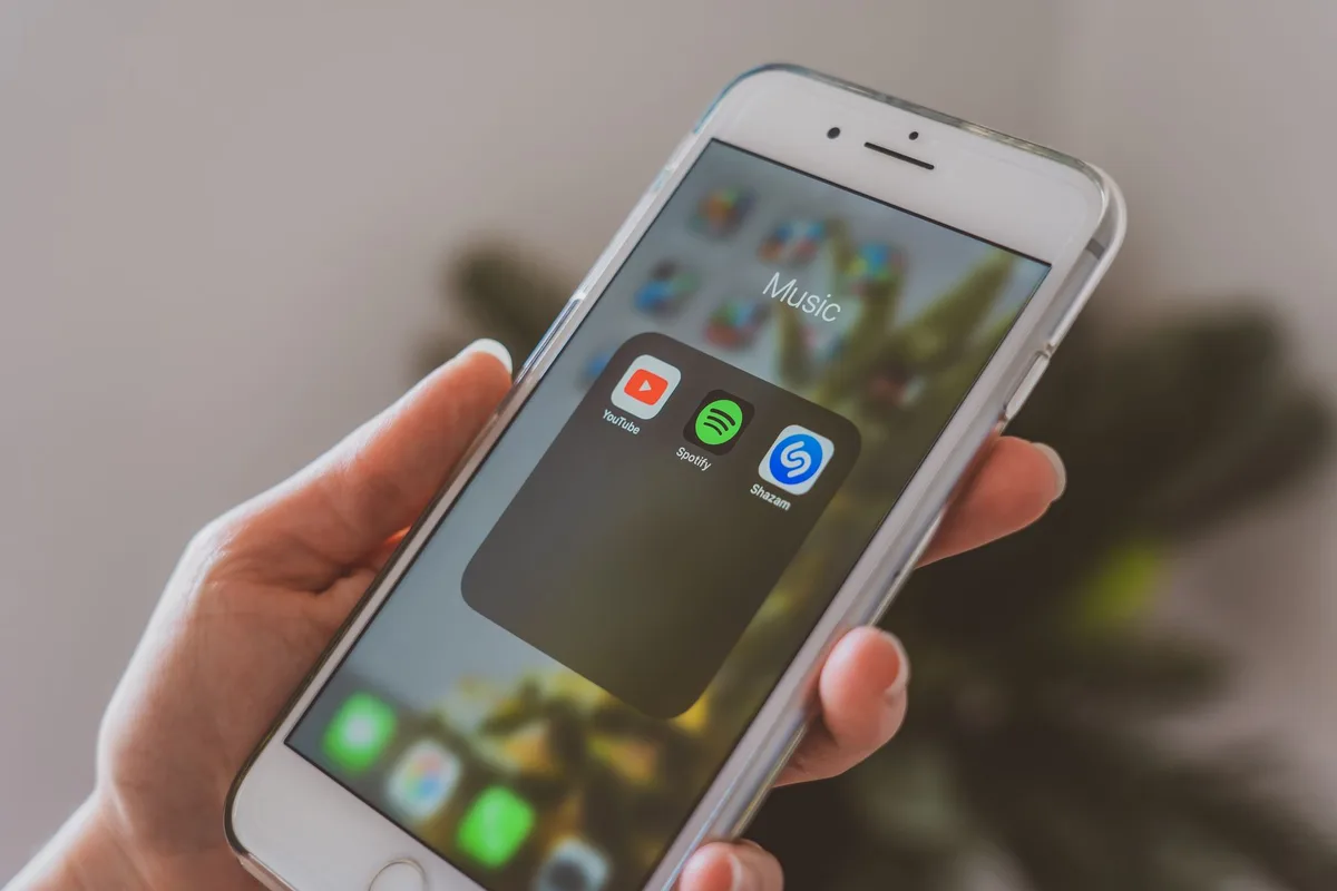 Écran d'accueil iPhone avec applications organisées par couleur et catégories