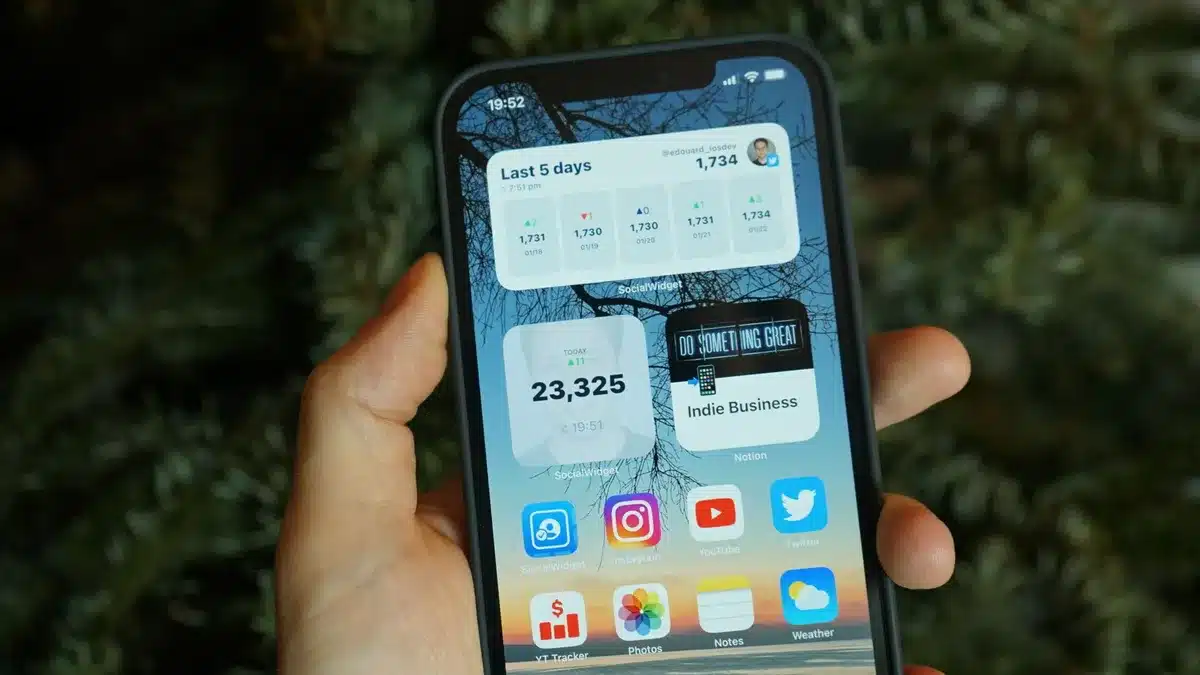 Widget photo affichant un diaporama automatique sur l'écran d'accueil