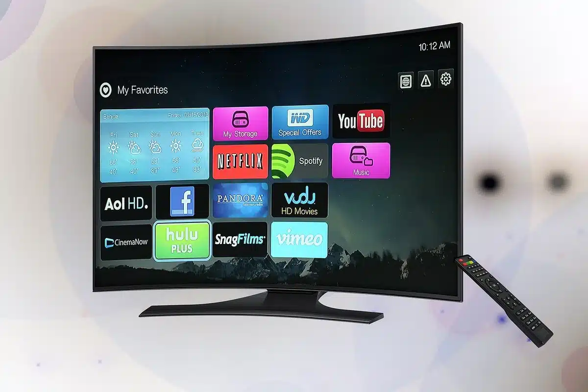 Menu Paramètres Android TV affichant la liste des applications et leur consommation d'espace
